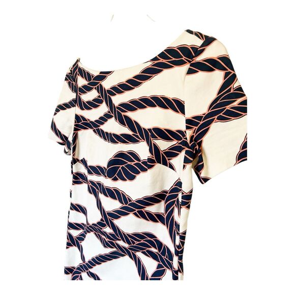 Anthropologie Maeve Nautical Rope Open Back Bow Back Shift Dress Size 6 - Picture 4 of 8
